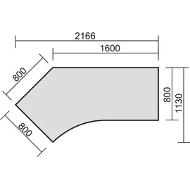 Geramöbel Flex Schreibtisch lichtgrau L-Form, C-Fuß-Gestell silber 216,6 x 113,0 cm