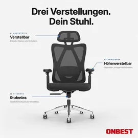 onbest Bürostuhl PREMIUM Kunststoff Schwarz
