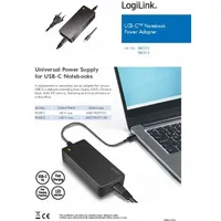 Logilink PA0313 Notebook-Netzteil 5 V, 9 V, 12 V, 15 V, 20V 5A USB Power Delivery (USB-PD)