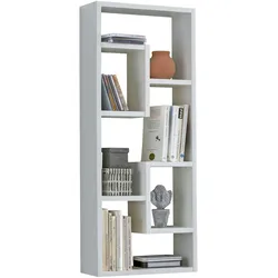 Wandregal `Itter`: Modernes Design, Vielseitige Verwendung, Spanplattenmaterial. Weiß, 36x15x90 cm | Kadima Design