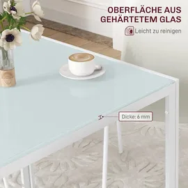Homcom Esszimmertisch 75 x 75 x 75 cm weiß