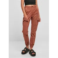 URBAN CLASSICS Ladies High Waist Cargo Pants in Orange, Größe 26