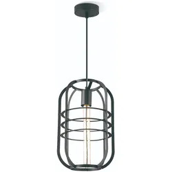 Pendelleuchte NERO 1fach - E27 - schwarz 40cm - Industrie-Design