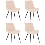 Home Deluxe Polsterstuhl IKALO Cord creme 4er Set