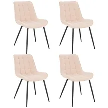 Home Deluxe Polsterstuhl IKALO Cord creme 4er Set