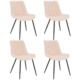 Home Deluxe Polsterstuhl IKALO Cord creme 4er Set