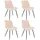 Home Deluxe Polsterstuhl IKALO Cord creme 4er Set