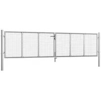 vidaXL Gartentor Verzinkter Stahl 415 x 125 cm Silbern -