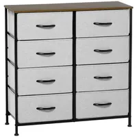 Homcom Kommode Sideboard mit 8 klappbaren Stoffschubladen, Schubladenschrank mit