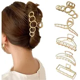 luxuskollektion 5er Set Goldene Haarklammern für Damen, Rutschfeste Metall Haarspangen