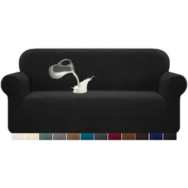 luxuskollektion Sofahusse Wasserdicht Stretch Spandex Schwarz 3 Sitzer