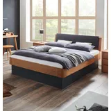 Hasena Oak-Line Massivholzbett Practico 180x200 cm / Eiche cognac, gebürstet, geölt / Weiss