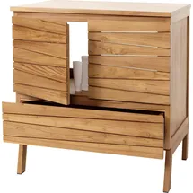 Mendler Teak-Waschbeckenunterschrank HWC-M73, Waschtisch Schrank, hochwertiges B-Grade-Teak (Kernholz, 20-30 Jahre), 87x81x56cm