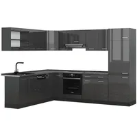 Vicco Winkelküche R-Line L-Form 227 x 287 cm Anthrazit