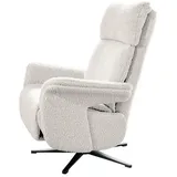 KAWOLA Relaxsessel NAMA Bouclé 78 x 111 x 86 cm hellgrau drehbar mit Kopfteil