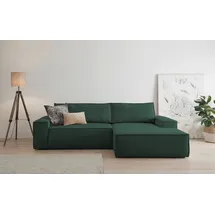 OTTO home Eckcouch Cord 2-Sitzer + 3-Sitzer dunkelgrün