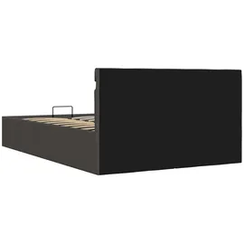 vidaXL Bett mit Bettkasten Hydraulisch LED Dunkelgrau Stoff 140x200 cm