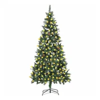 vidaXL Weihnachtsbaum mit LEDs Kiefernzapfen 210 cm