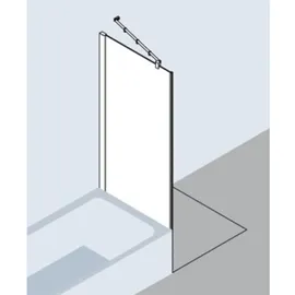 Kermi Pasa XP Seitenwand verkürzt neben Badewanne PXTVD075161AK 75x160cm, silber mattglanz, ESG klar