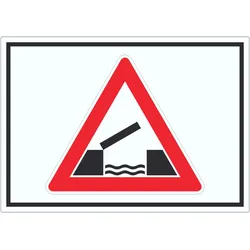 HB-Druck Aufkleber Achtung bewegliche Brücke Symbol A0 (841x1189mm)