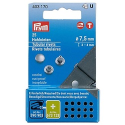 Prym Hohlnieten, Größe: 7,5 mm Ø, Inhalt: 25 Stück.