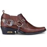 TruClothing.com Herrenschuhe Echtleder Braun Schwarz Krokodil Muster Reiter Cowboy Design - 42 EU