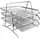 D.RECT 110486 Metall Ablagefächer Stapelbar - Büro Organizer Schreibtisch - Ablage Schreibtisch - 3 Schubfächer Briefablage Dokumentenablage A4 Organizer Mesh - Papierablage Silber Aktenablage