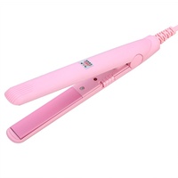 25W Haarglätter, 2 in 1 Mini Haarglätter Keramik Turmalin Platte Beauty Glätteisen Heizlockenwickler für Schnelles Styling(Rosa) Frisieren und Rasieren