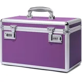 HEWEI WORKS Medikamentenkoffer mit Kombination, 37.8x22.3x23.8cm, Geeignet für die Lagerung von Medikamenten und wichtigen persönlichen Gegenständen. In Kleiner Pillendose Enthalten (PURPLE)