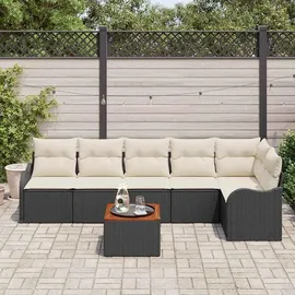 vidaXL Garten-Lounge-Set 7-tlg. schwarz/weiß
