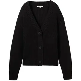 Tom Tailor V Neck Strickjacke Deep Black M