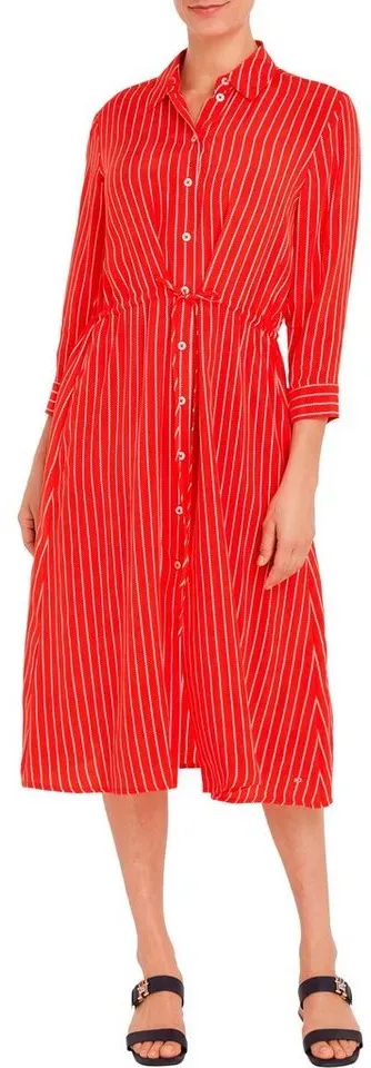 Tommy Hilfiger Curve Hemdblusenkleid CRV CUPRO ROPE ST SHIRT DRESS PLUS SIZE CURVE,mit integriertem Bindeband an der Taille rot 52