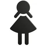 Hewi Symbol Frau 801.91B02090 87x150x3mm, selbstklebend, matt, tiefschwarz