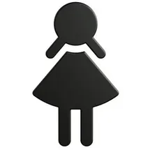 Hewi Symbol Frau 801.91B02090 87x150x3mm, selbstklebend, matt, tiefschwarz