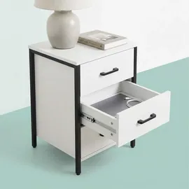 Relaxdays Nachtschrank 3 Schubladen 40 x 40 x 60 cm Weiß/Schwarz