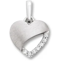 Ketten-Anhänger ONE ELEMENT "Zirkonia Herz Herz Anhänger aus 925 Silber", silber, Schmuckanhänger, Damen, Silber 925 (Sterlingsilber), Damen Silber Schmuck Herz
