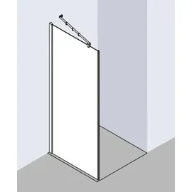 Kermi Filia XP Seitenwand FXTWD09318VYK 93 x 185 cm, silber hochglanz, ESG Opaco Clean, auf Duschplatz