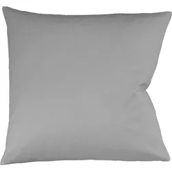 Kissenbezug FLEURESSE "Colours Mako Satin, 100% Baumwolle, mit Reißverschluss", grau, B:80cm L:80cm, Mako-Satin, Mako-Satin, Kissenbezüge, Mako Satin, glänzend, glatt, Premium Qualität