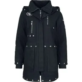 Rock Rebel by EMP Damen schwarze Winterjacke mit Nietendetails S - S