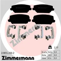 ZIMMERMANN Bremsbelagsatz, HYUNDAI,KIA 22855.200.2 58101S0A10,58101S0A10SK1,58101S1A00 58101D4A80,58101G8A30,58101I3A00,58101S0A00