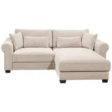 Sofa.de Ecksofa beidseitig montierbar Angelina klein ¦ creme ¦ Maße (cm): B: 255 H: 92 T: 185.0