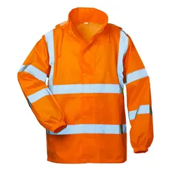 Warnschutz-Regenjacke "HAUKE" mit Kapuze orange - 3XL
