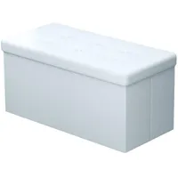 Intirilife Sitzbank 78x38x38 cm in OPALIN Weiss - Sitzwürfel