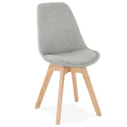 Skandinavischer Esszimmerstuhl Holz Textil | Nordischer Polsterstuhl Grau Beige mit Komfort | Skandinavischer Stil | Kadima Design