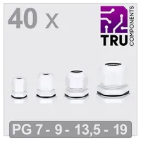 TRU Components TC-13448628 Kabelverschraubung Polyamid Weiß 40 St.