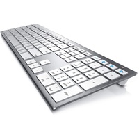 CSL-Computer Bluetooth Tastatur - 2in1 Bluetooth Funk 2,4 Ghz - Memoryfunktion für 3 Geräte - Multimedia Keyboard QWERTZ Layout Li-Ion Akku - Kompatibel mit Windows Android Linux