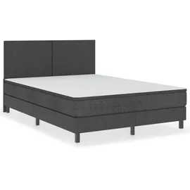 vidaXL Boxspringbett Dunkelgrau Stoff 180x200 cm