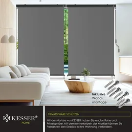 Kesser Senkrechtmarkise Außenrollo 180 x 250 cm Grau