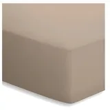 schlafgut Basic Mako-Jersey 140 x 200 - 160 x 200 cm taupe