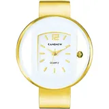 Sphärische Damenuhr in Gold– Elegante Spangenuhr mit Metallarmband, Quarzwerk & sicherem Verschluss für Alltag, Büro & besondere Anlässe